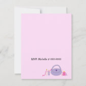 Striped Spa and Makeup Birthday Invitation Kaart (Achterkant)