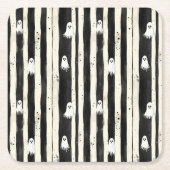 Striped Spirits – A Parade of Ghostly Whimsy Kartonnen Onderzetters (Voorkant)