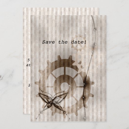  Striped Steampunk Sweet 16 Uitnodiging (Voorkant / Achterkant)