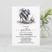 Striped Stiletto Shoes 16th Birthday Kaart (Staand voorkant)