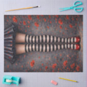 Striped Stockings Red Heels Decoupage Paper Tissuepapier (Craft)