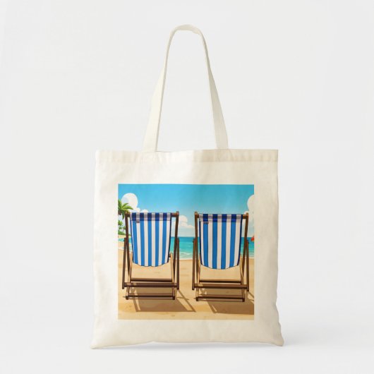 Striped sun loungers tote bag (Voorkant)