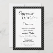 Striped Surprise 50th Birthday Dinner Invitation Kaart (Voorkant)