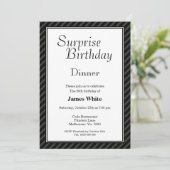 Striped Surprise 60th Birthday Dinner Invitation Kaart (Staand voorkant)