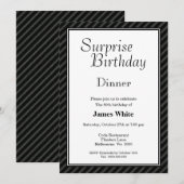 Striped Surprise 60th Birthday Dinner Invitation Kaart (Voorkant / Achterkant)