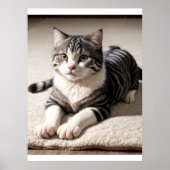 Striped Tabby Cat Photography Art Print (Voorkant)