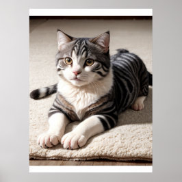 Striped Tabby Cat Photography Art Print