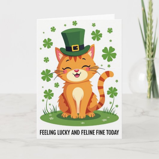 Striped Tabby Luck Card Kaart (Voorkant)