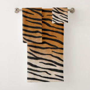 Striped Tiger Fur Realistic Exotic Animal Print Bad Handdoek