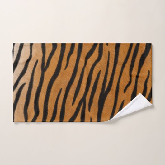 Striped Tiger Fur Realistic Exotic Animal Print Bad Handdoek (Handdoek)