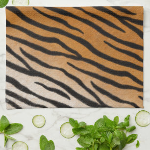 Striped Tiger Fur Realistic Exotic Animal Print Theedoek
