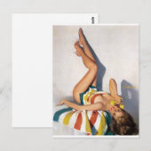 Striped Towel Pin Up Briefkaart (Voorkant / Achterkant)