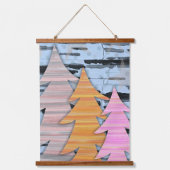 Striped Trees Winter Landscape Scene  Hangend Wandkleed (Voorkant)