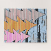 Striped Trees Winter Landscape Scene Legpuzzel (Horizontaal)