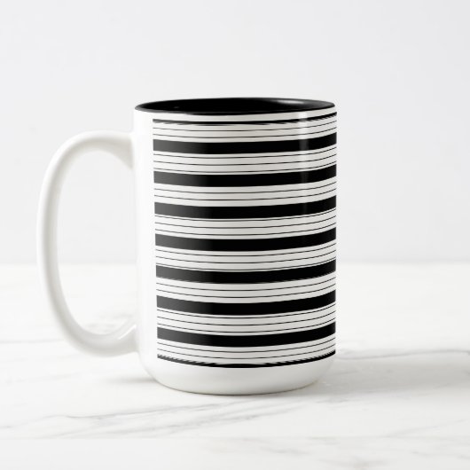 Striped Two-Tone Mug, 15 oz Tweekleurige Koffiemok (Links)