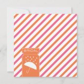 Striped Umbrella Bridal Shower Invitation Kaart (Achterkant)