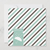 Striped Umbrella Bridal Shower Invitation Kaart (Achterkant)