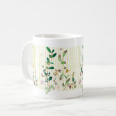 Striped Watercolor Floral Koffiemok (Voorkant links)