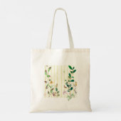 Striped Watercolor Floral Tote Bag (Achterkant)