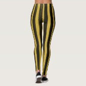 Striped Waterverf Black en Gold Halloween Leggin Leggings (Achterkant)