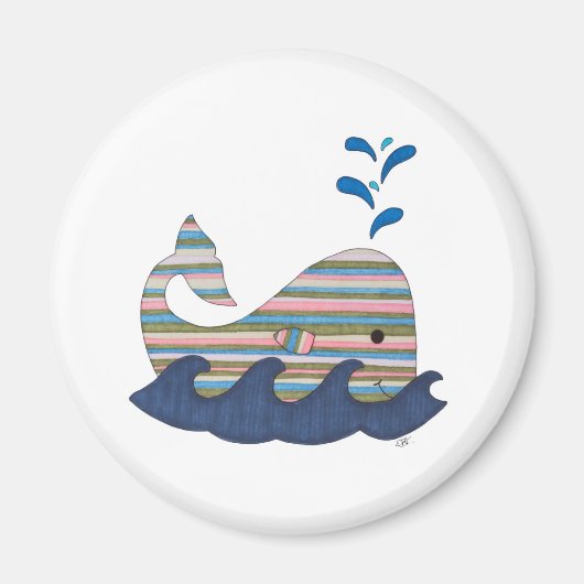 Striped Whale Magnet (Voorkant)