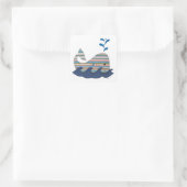 Striped Whale Square Sticker (Tas)
