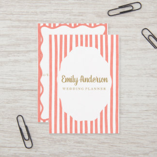 striped whimsical business card visitekaartje