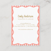striped whimsical business card visitekaartje (Achterkant)
