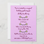 Striped Witchy Wendy 5x7 Birthday Invitation Kaart (Achterkant)