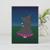 Striped Witchy Wendy 5x7 Birthday Invitation Kaart (Staand voorkant)
