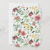 Striped Woodland Lop Ear Rabbit Girl Baby shower Kaart (Achterkant)