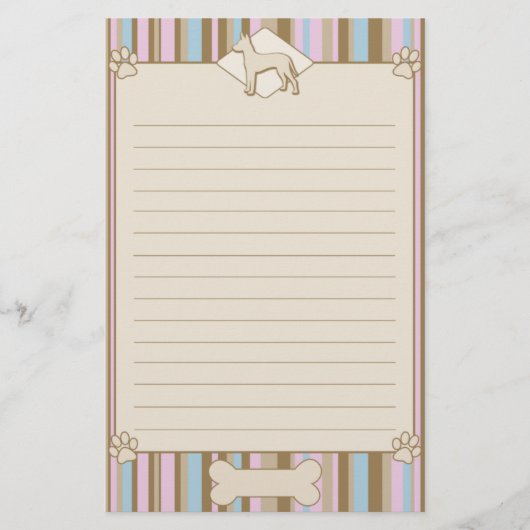 Striped Xoloitzcuintle Stationery Briefpapier (Voorkant)