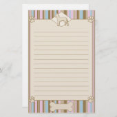 Striped Xoloitzcuintle Stationery Briefpapier (Voorkant / Achterkant)