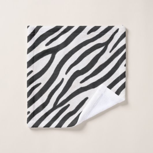 Striped Zebra fur Realistic Exotic Animal Print Bad Handdoek (Wasdoekje)