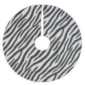 Striped Zebra fur Realistic Exotic Animal Print Kerstboom Rok (Voorkant)