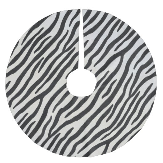 Striped Zebra fur Realistic Exotic Animal Print Kerstboom Rok (Voorkant)