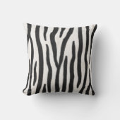 Striped.Zebra Fur Realistic Exotic Animal Print Kussen (Voorkant)