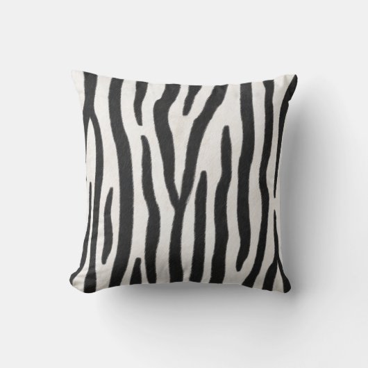 Striped.Zebra Fur Realistic Exotic Animal Print Kussen (Voorkant)