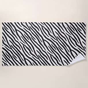 Striped Zebra fur Realistic Exotic Animal Print Strandlaken
