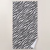 Striped Zebra fur Realistic Exotic Animal Print Strandlaken (Voorkant)