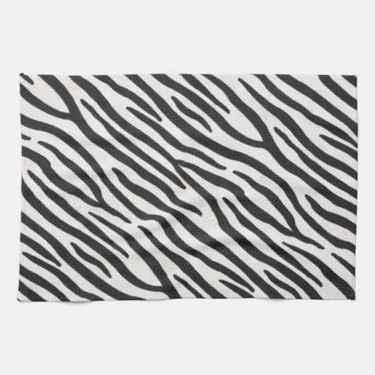 Striped Zebra fur Realistic Exotic Animal Print Theedoek (Horizontaal)