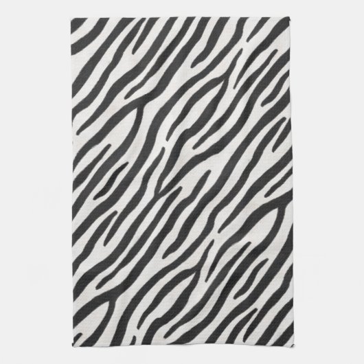 Striped Zebra fur Realistic Exotic Animal Print Theedoek (Verticaal)