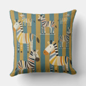 Striped Zebra Kids Throw Pillow Kussen (Achterkant)