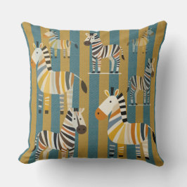 Striped Zebra Kids Throw Pillow Kussen