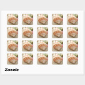 Striped Zee Shell Lightning Welk Vierkante Sticker (Vel)