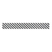 Striped (zwart-wit) | Diagonaal) Aangepast formaat Grosgrain Lint (Voorkant)