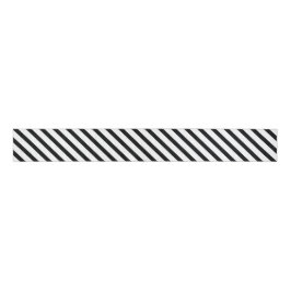 Striped (zwart-wit) | Diagonaal) Aangepast formaat Grosgrain Lint