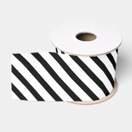 Striped (zwart-wit) | Diagonaal) Aangepast formaat Grosgrain Lint