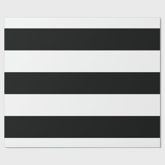 Striped (zwart-wit) | Horizontaal)  Cadeaupapier (Vlak)