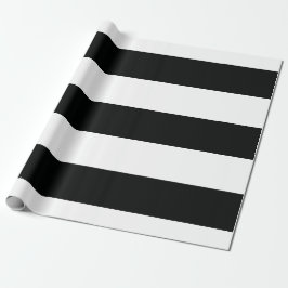 Striped (zwart-wit) | Horizontaal)  Cadeaupapier